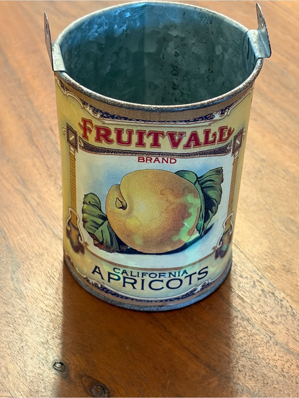 APRICOT Fruitvalley Yellow Tin Canister vintage